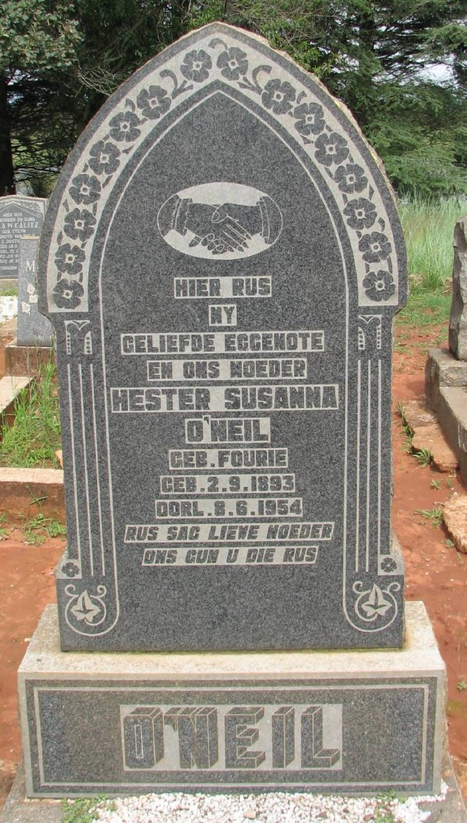 O'NEIL Hester Susanna nee FOURIE 1893-1954