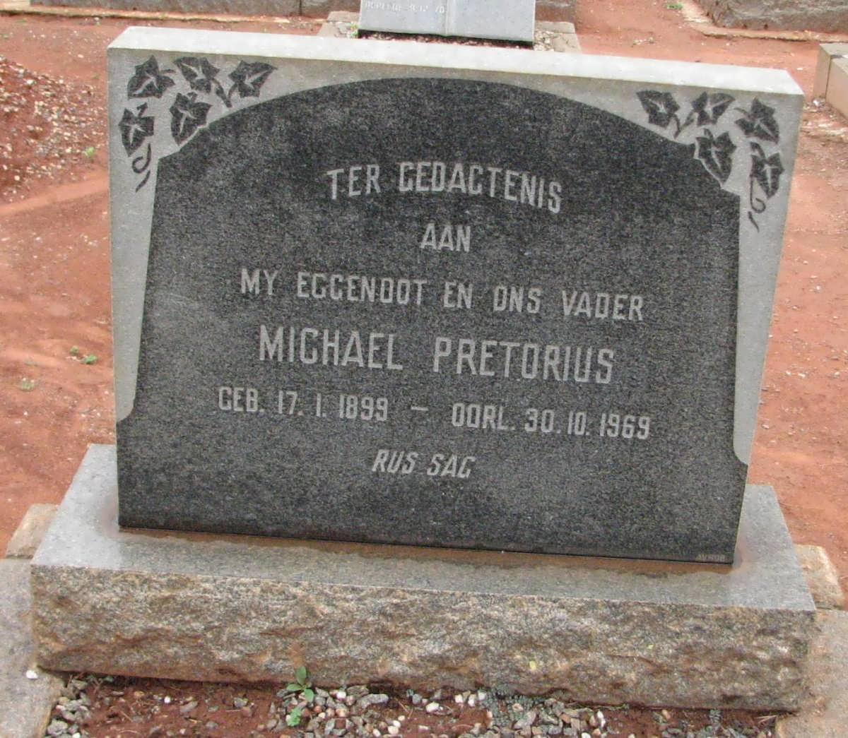 PRETORIUS Michael 1899-1969