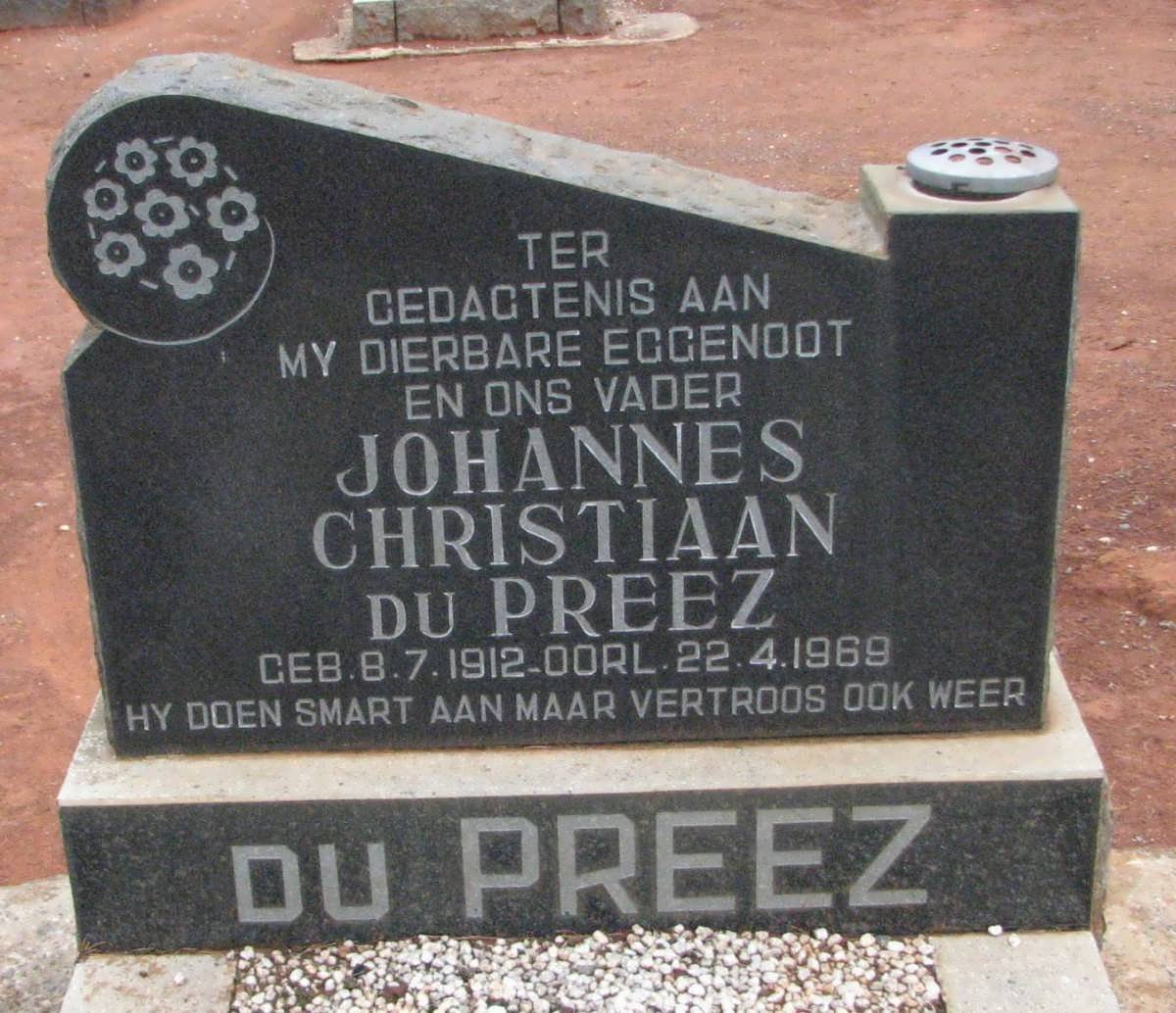 PREEZ Johannes Christiaan, du 1912-1969