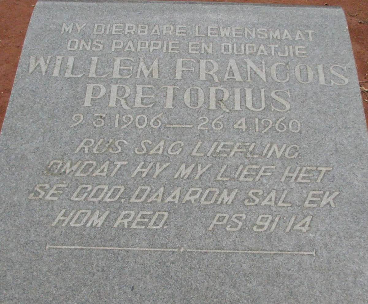 PRETORIUS Willem Francois 1906-1960