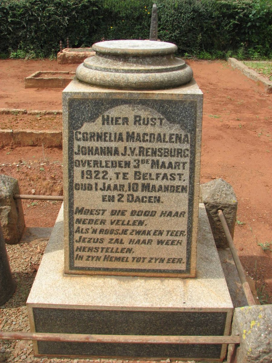 RENSBURG Cornelia Magdalena Johanna, J.v. -1922