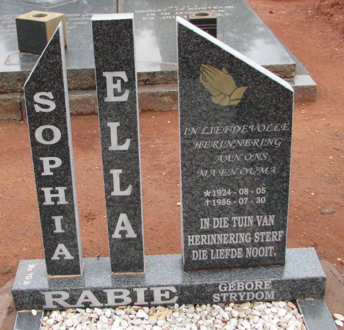 RABIE Sophia Ella nee STRYDOM 1924-1986