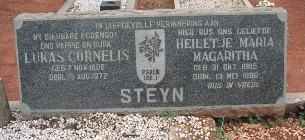 STEYN Lukas Cornelis 1886-1972 &amp; Heiletje Maria Magaritha 1905-1990