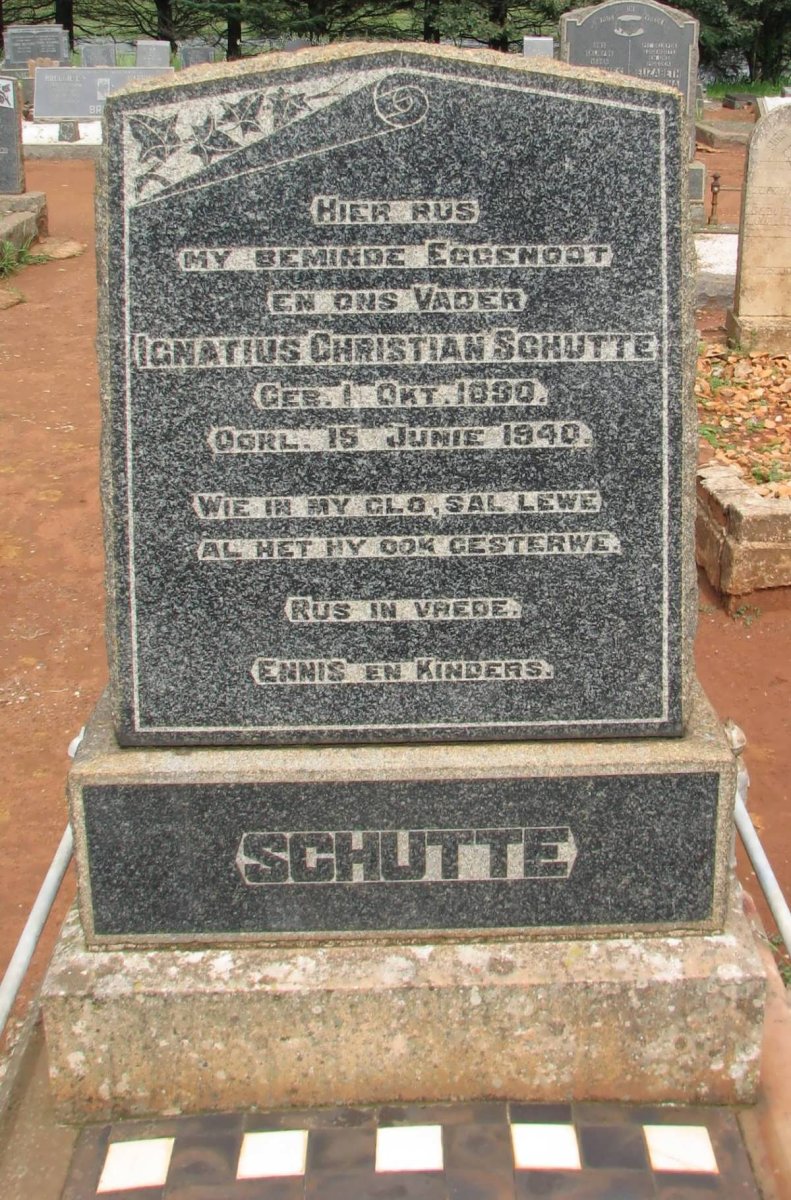 SCHUTTE Ignatius Christian 1890-1940