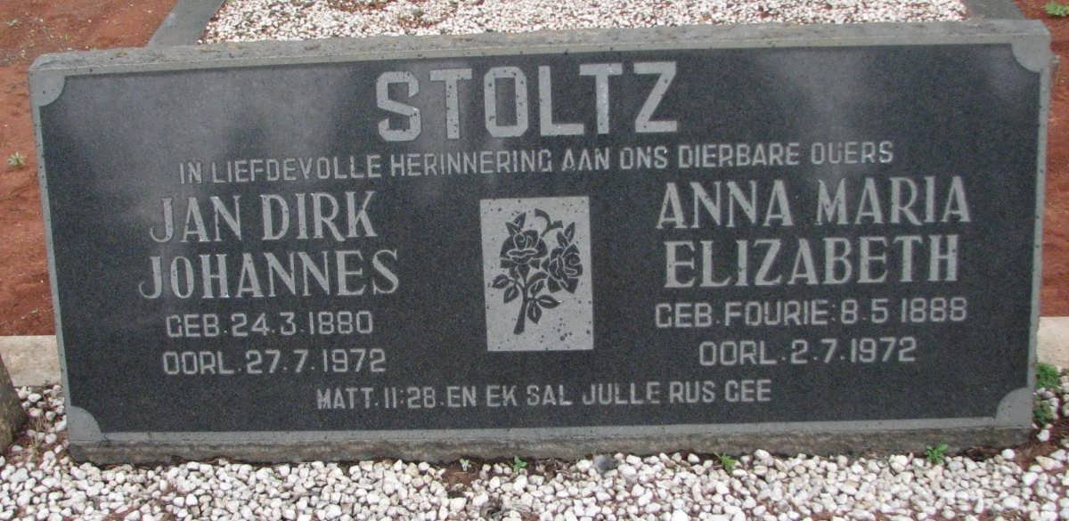 STOLZ Jan Dirk Johannes 1880-1972 &amp; Anna Maria Elizabeth FOURIE 1888-1972