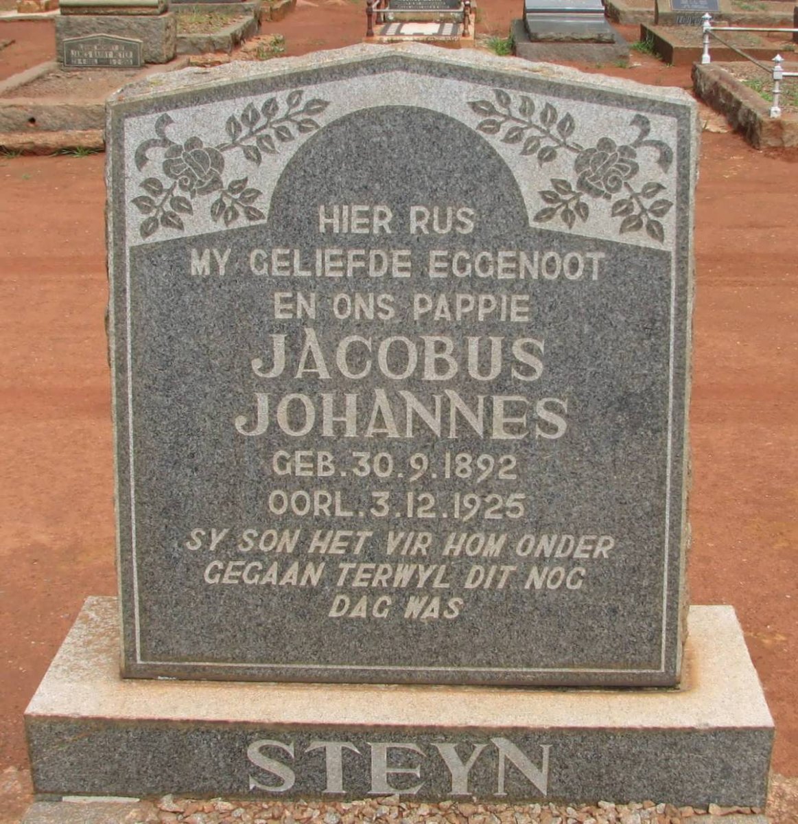 STEYN Jacobus Johannes 1892-1925