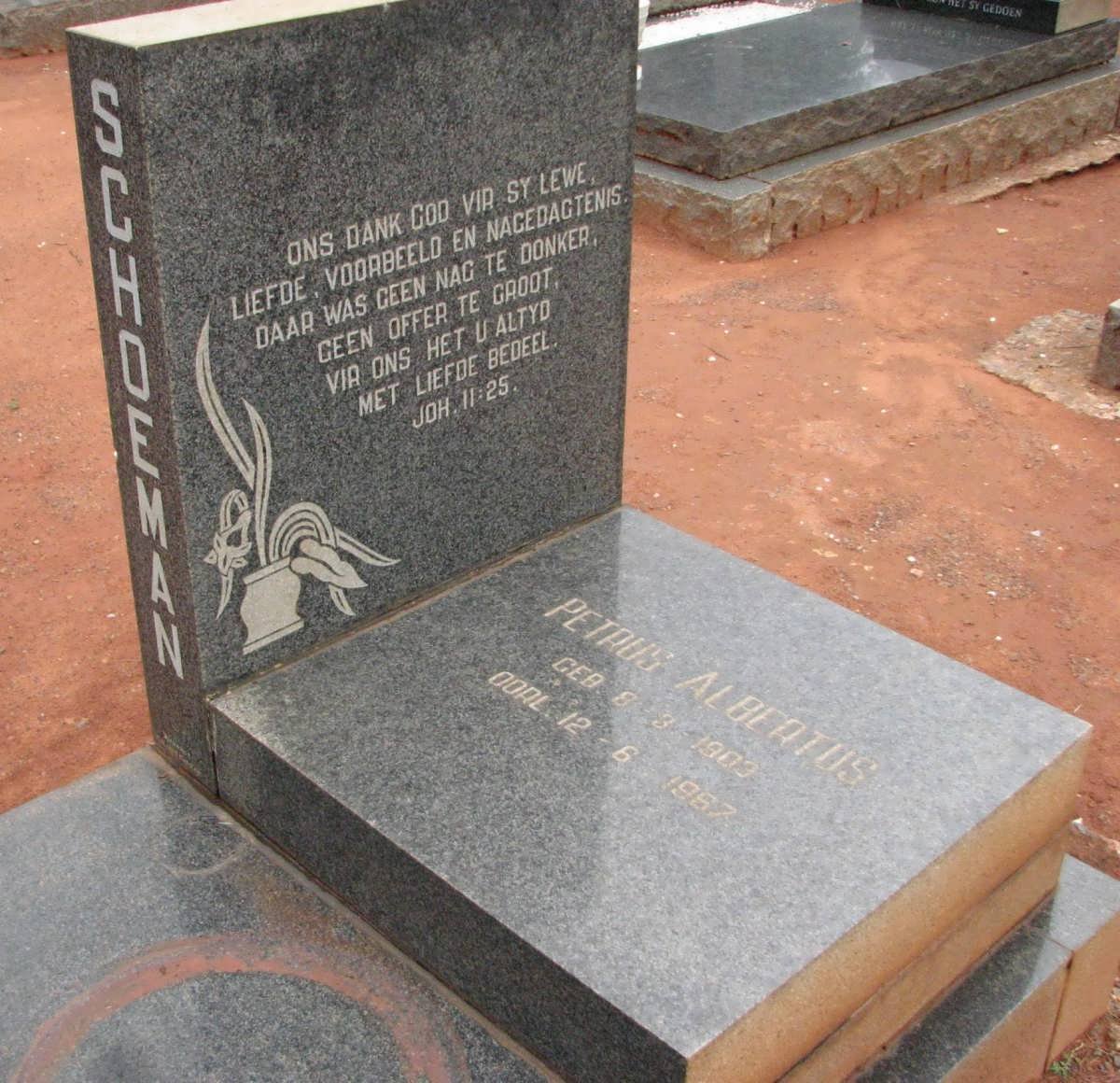 SCHOEMAN Petrus Albertus 1903-1967