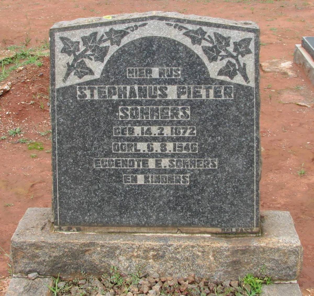 SOMMERS Stephanus Pieter 1872-1946