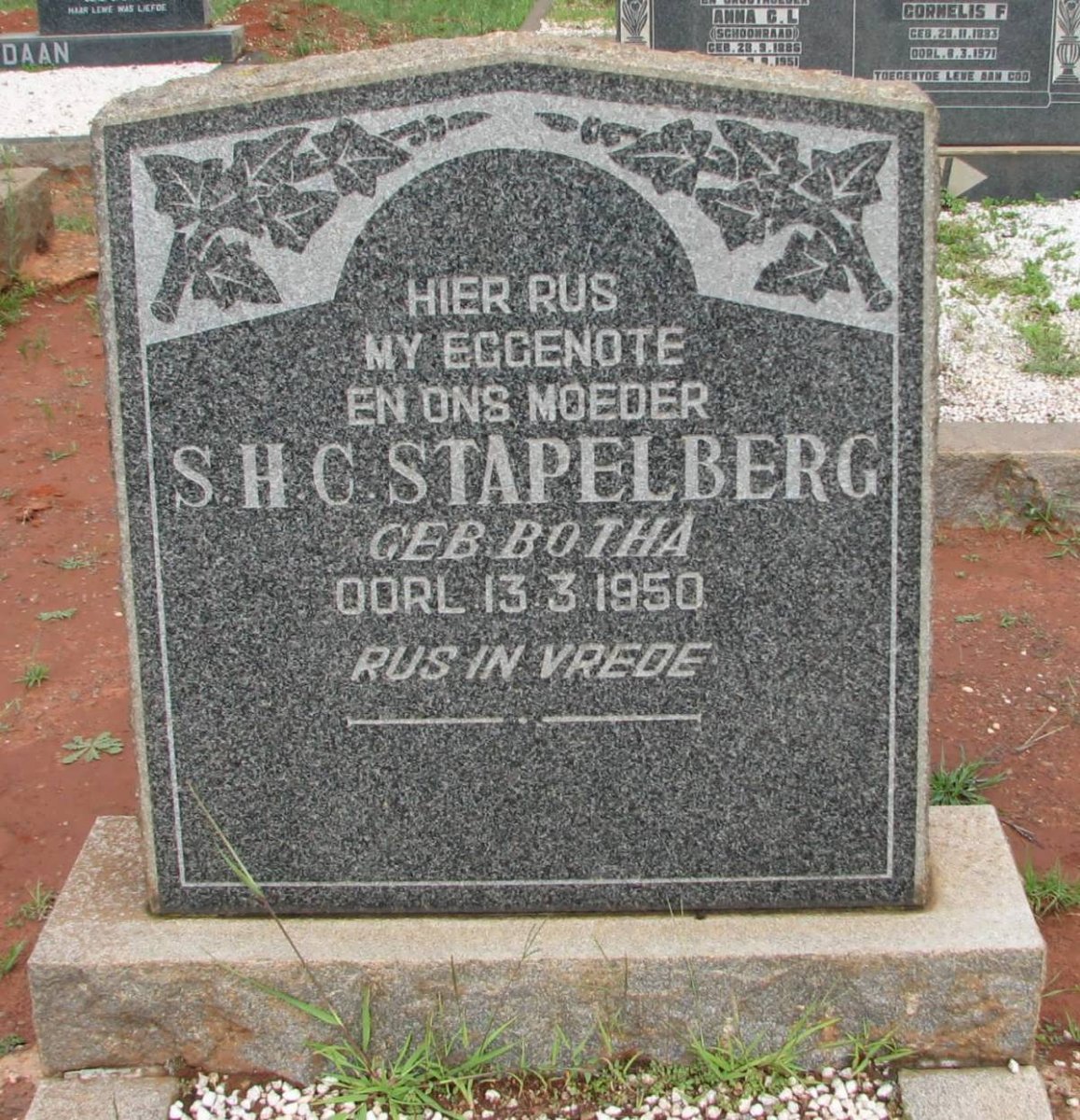 STAPELBERG S.H.C. nee BOTHA -1950