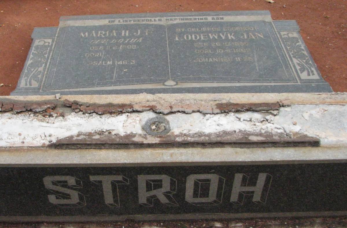 STROH Lodewyk Jan 18??-19?? &amp; Maria H.J. ? BOTHA 1898-