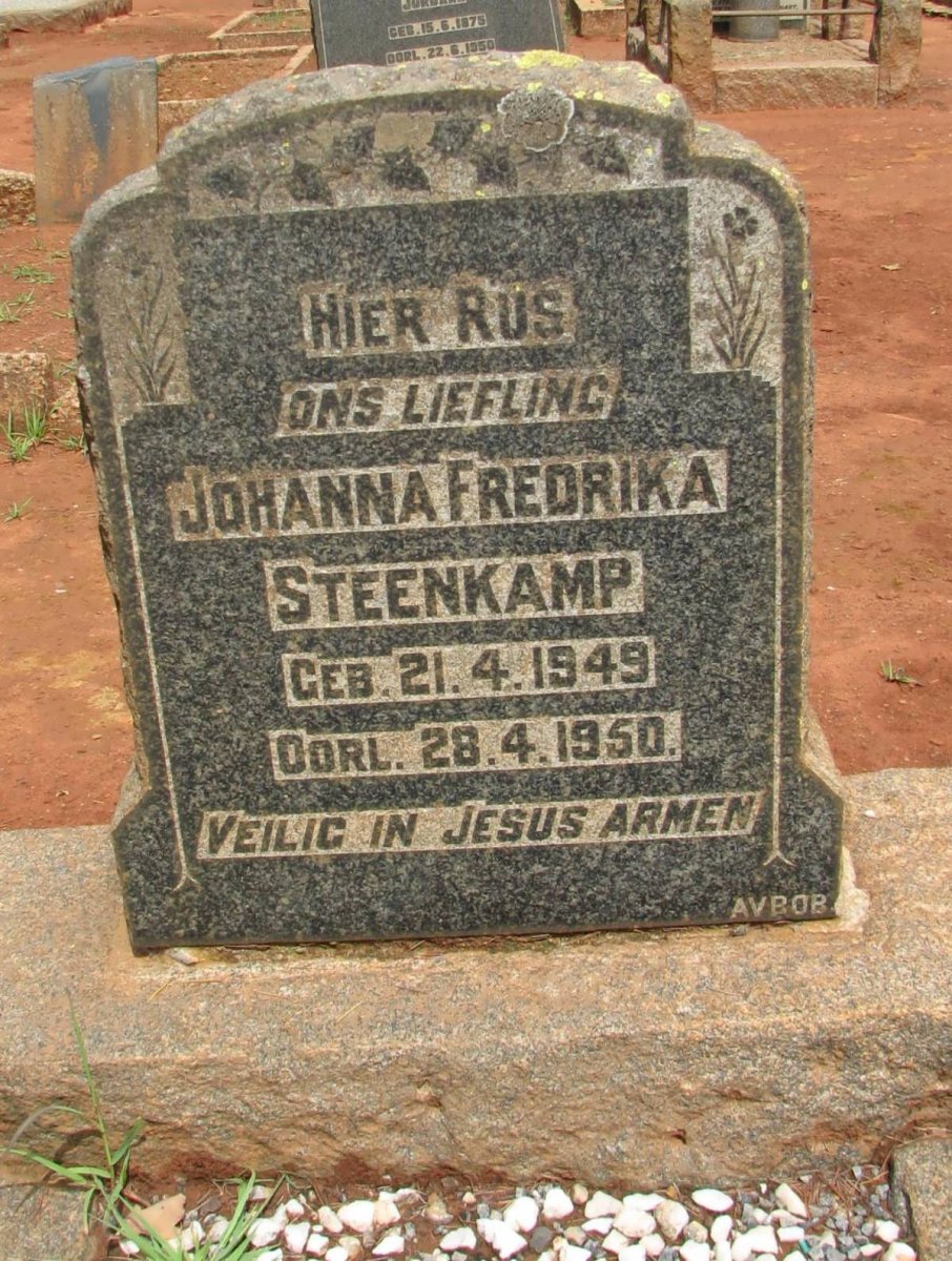STEENKAMP Johanna Fredrika 1949-1950