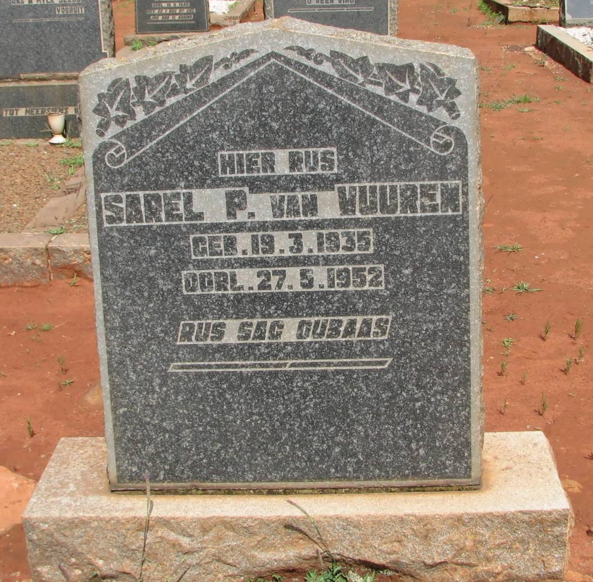 VUUREN Sarel P., van 1935-1952