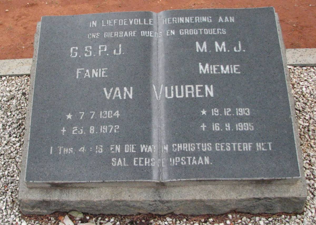 VUUREN G.S.P.J., van 1904-1972 &amp; M.M.J. 1913-1995