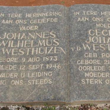 WESTHUIZEN Johannes Wilhelmus, v.d. 1873-1946 &amp; Cecilia Johanna POTGIETER 1883-1946