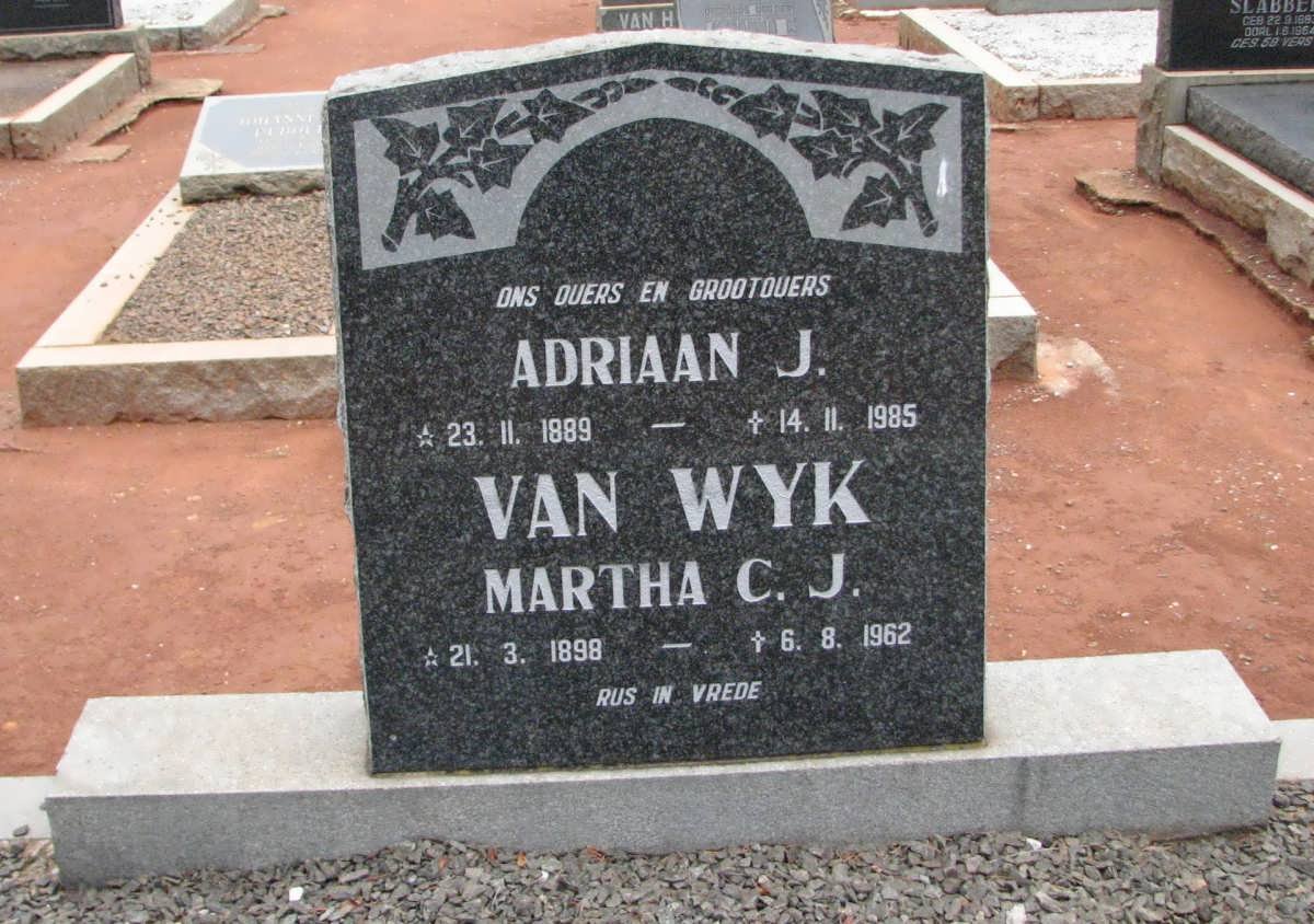 WYK Adriaan J., van 1889-1985 &amp; Martha C.J. 1898-1962