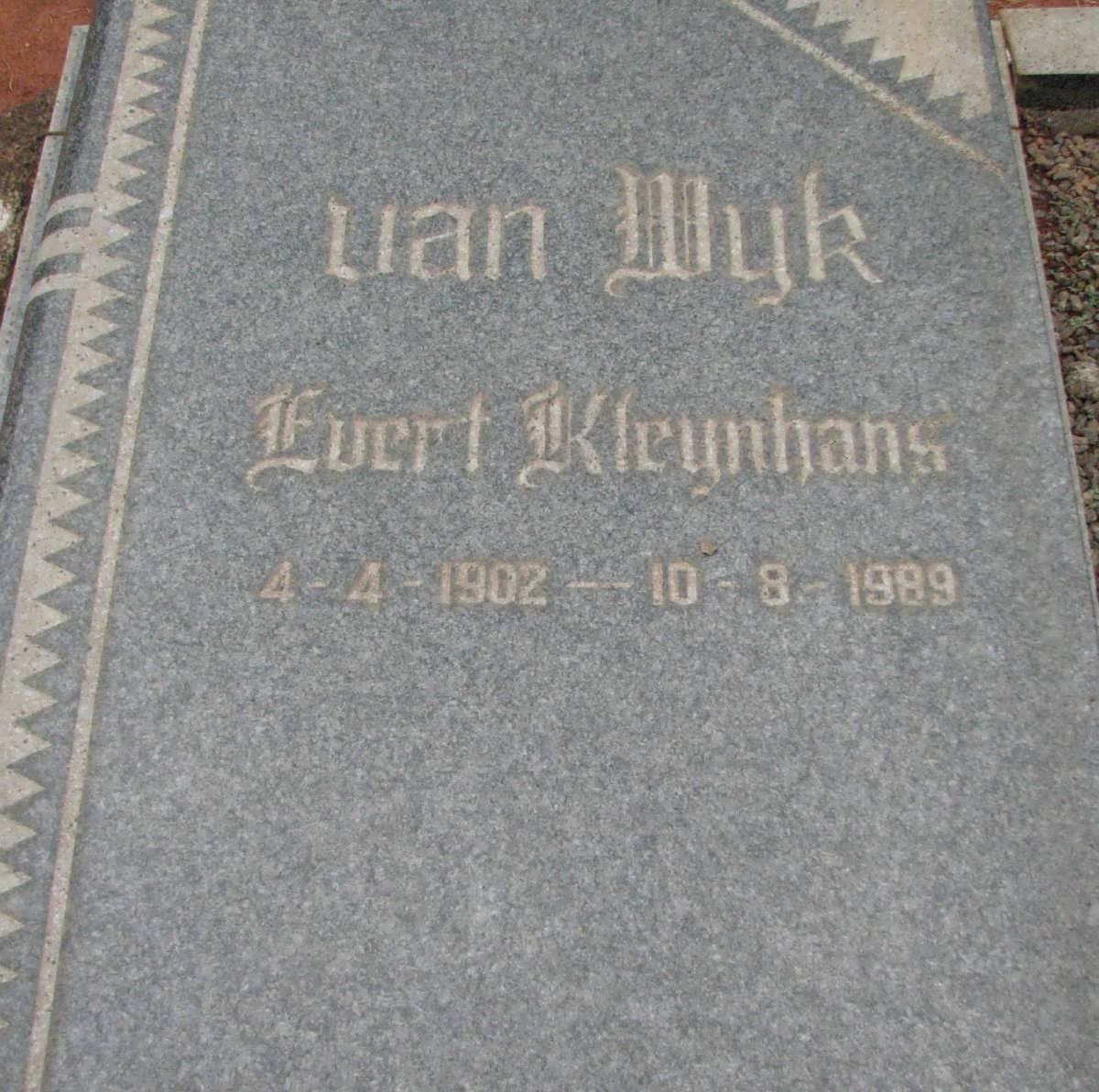 WYK Evert Kleynhans, van 1902-1989