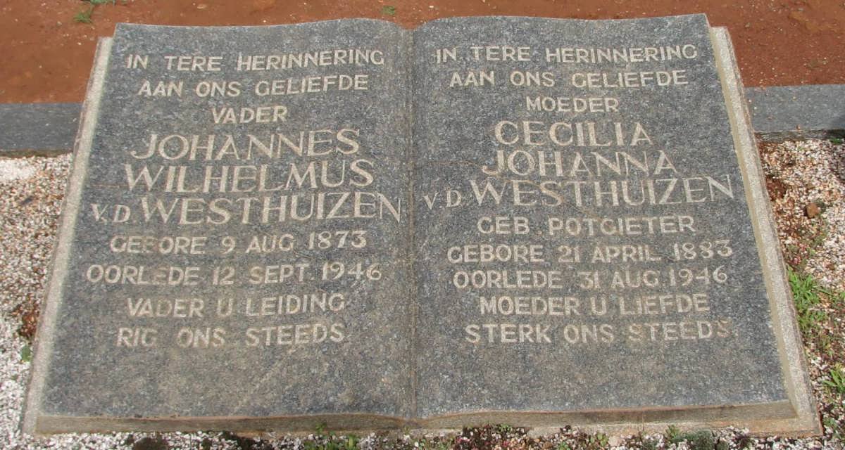 WESTHUIZEN Johannes Wilhelmus, v.d. 1873-1946 &amp; Cecilia Johanna POTGIETER 1883-1946