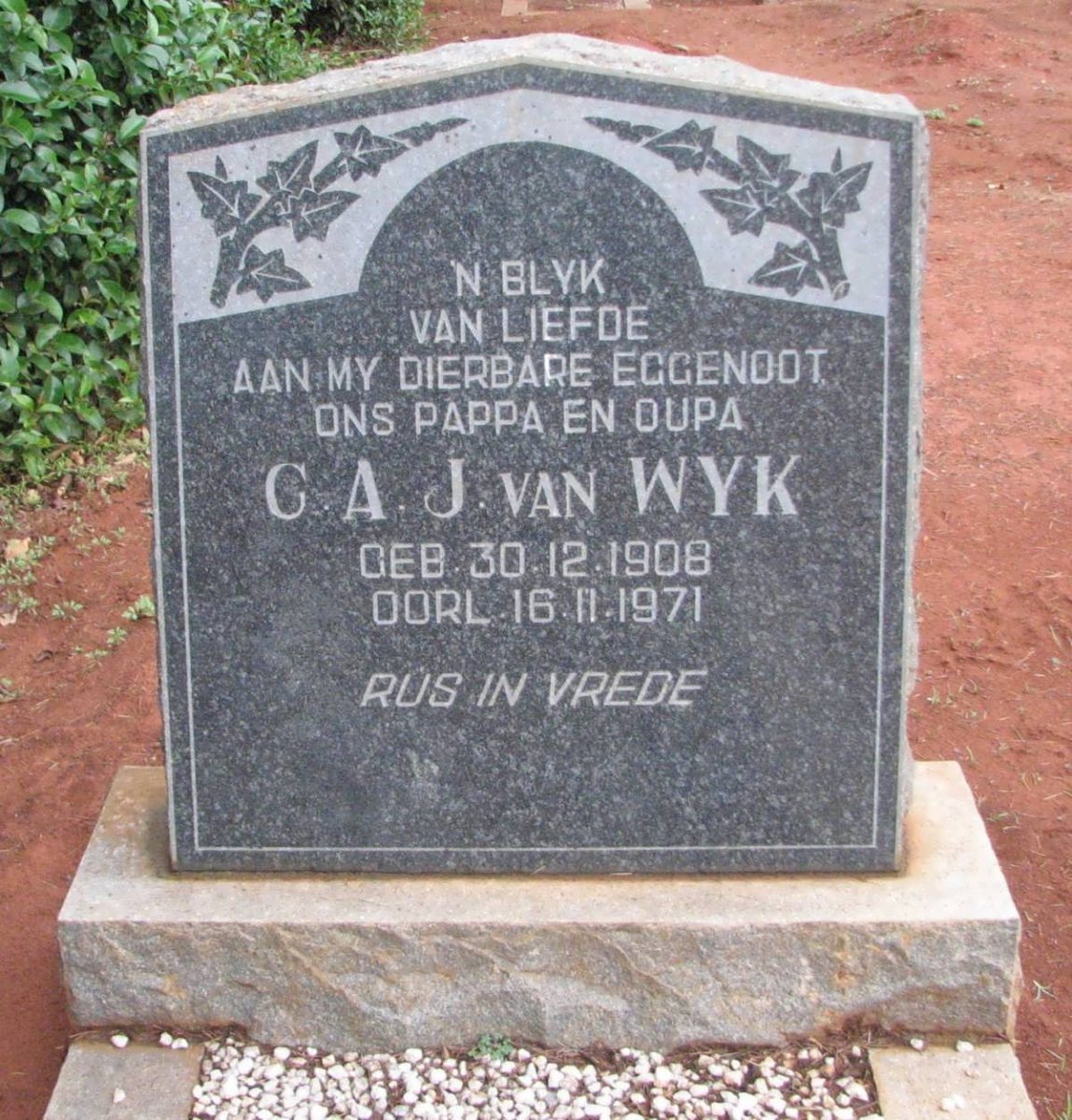 WYK C.A.J., van 1908-1971