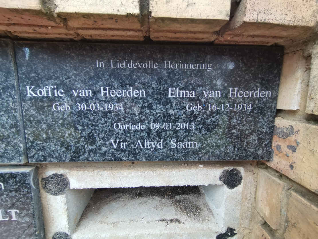 HEERDEN Koffie, van 1934-2013 &amp; Elma 1934-2013
