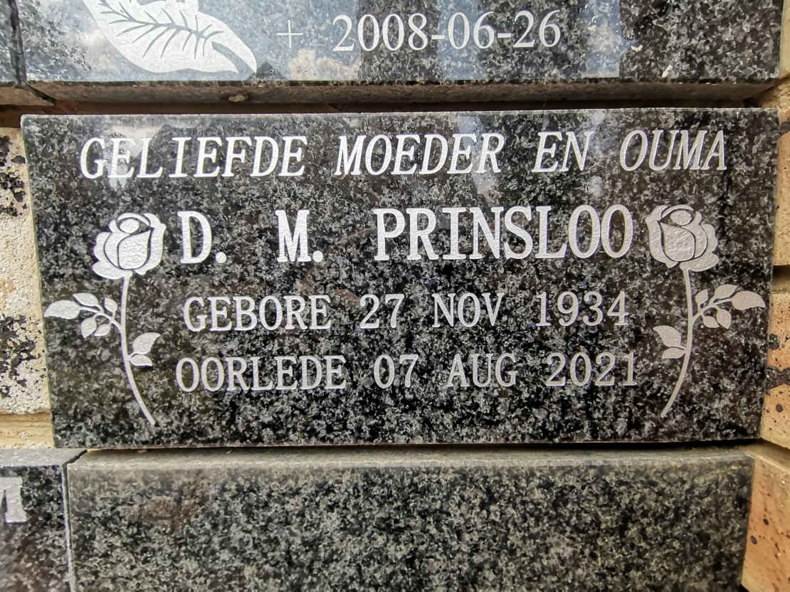 PRINSLOO D.M. 1934-2021