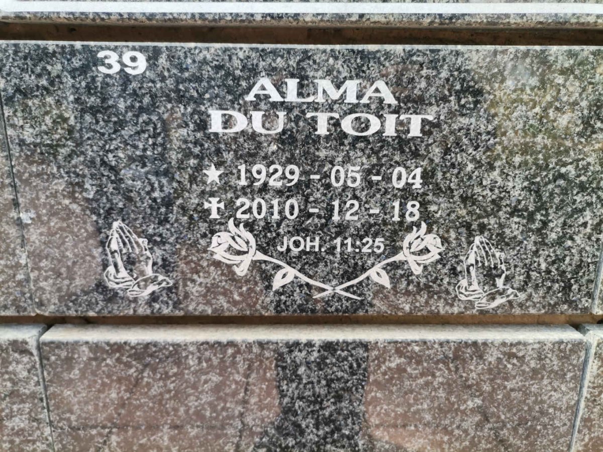 TOIT Alma, du 1929-2010