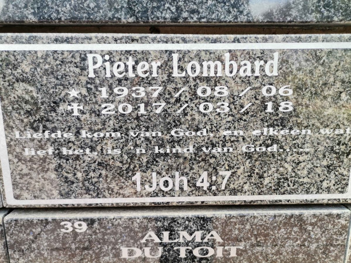LOMBARD Pieter 1937-2017