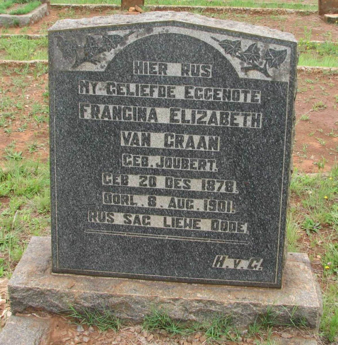 GRAAN Francina Elizabeth, van nee JOUBERT 1878-1901