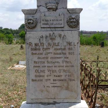 O’NEIL  Richard Charles 1852-1922 :: O’NEIL Olive Vera 1904-1904