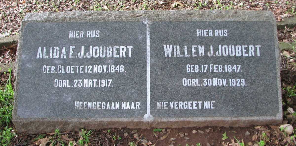 JOUBERT Willem J. 1847-1929 &amp; Alida E.J. 1846-1917