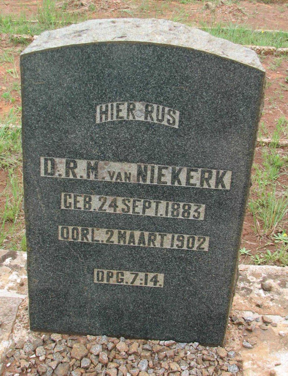 NIEKERK D.R.M., van 1883-1902