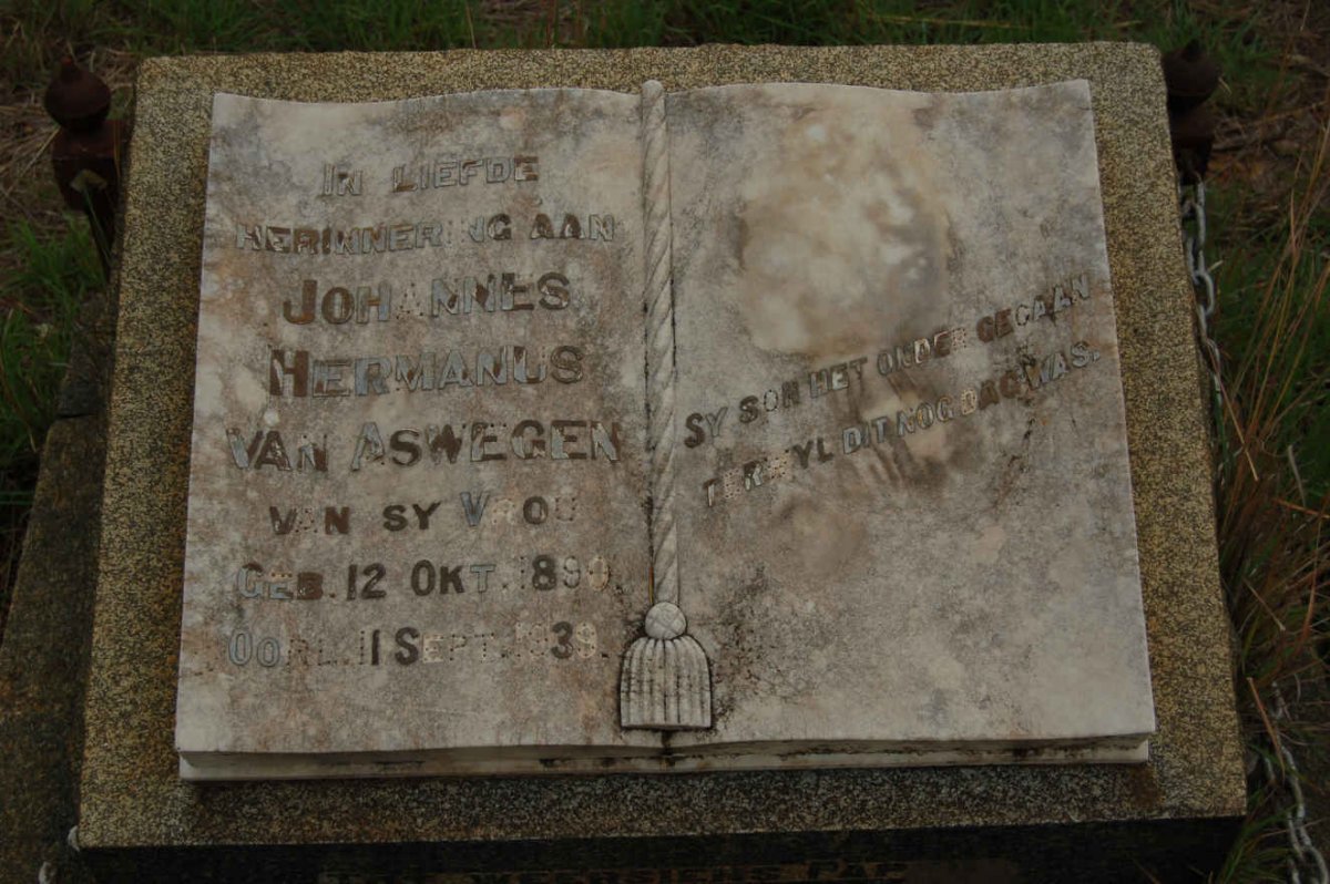 ASWEGEN Johannes Hermanus, van 1899-1939