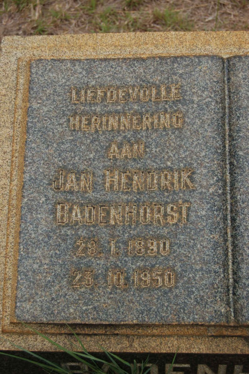 BADENHORST Jan Hendrik 1890-1950