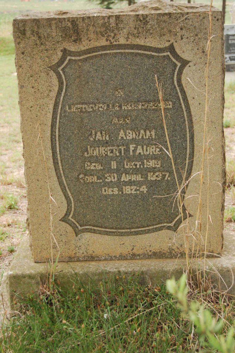 FAURE Jan Abram Joubert 1919-1937