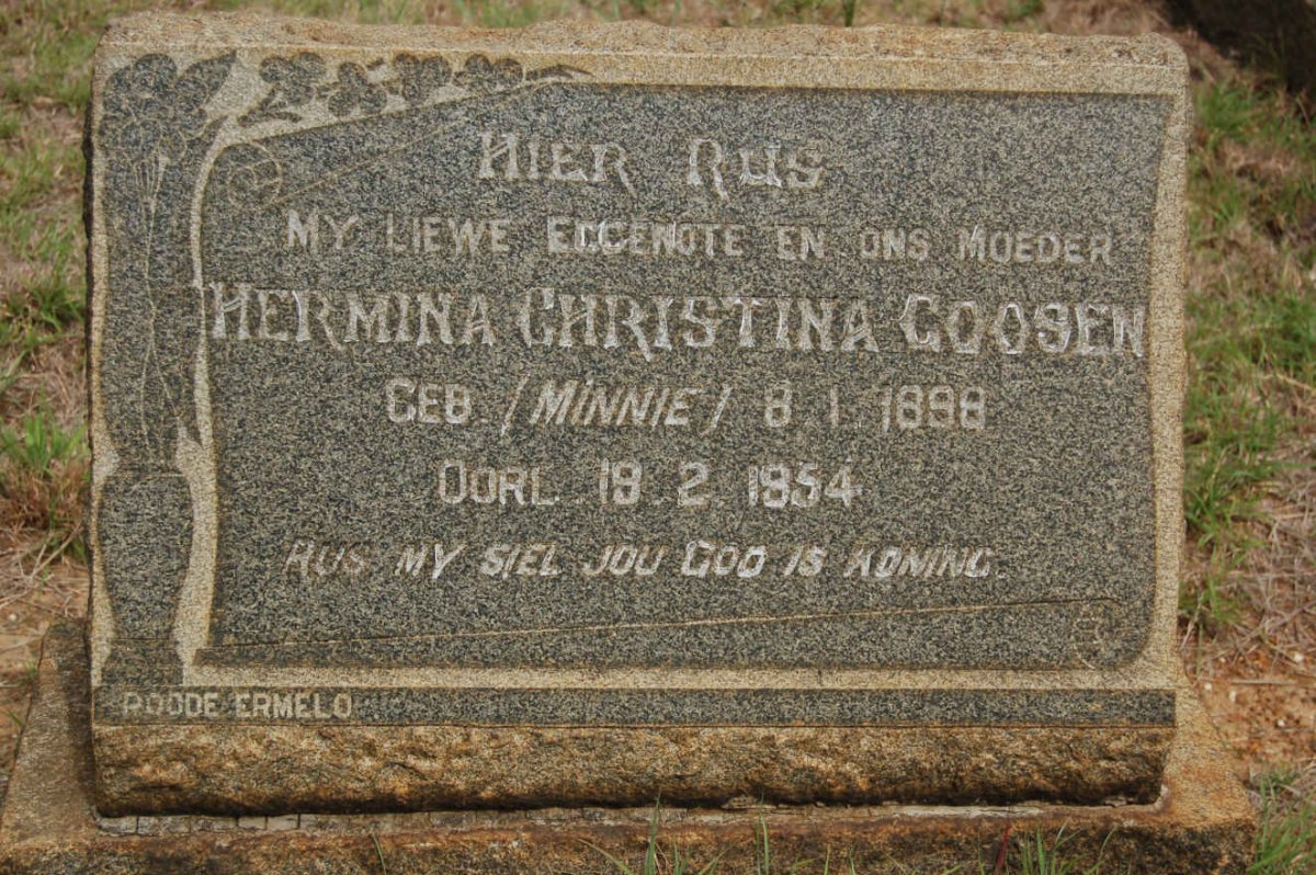 GOOSEN Hermina Christina nee MINNIE 1898-1954