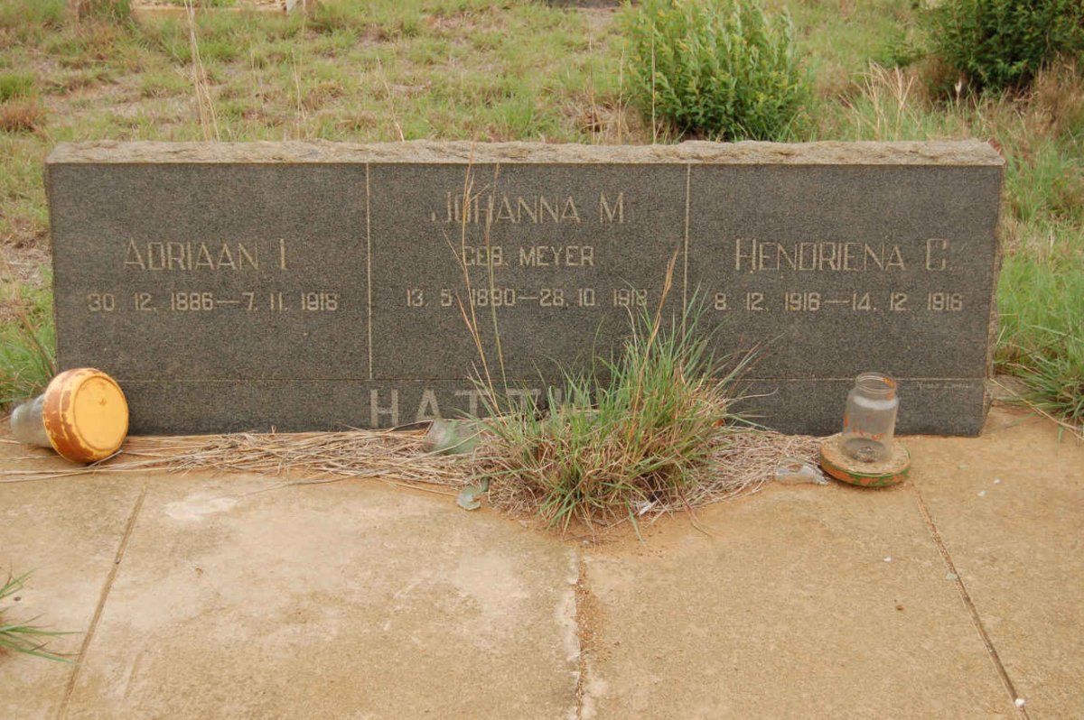 HATTINGH Adriaan L. 1886-1918 &amp; Johanna M. MEYER 1890-1916 :: HATTINGH Hendriena C. 1916-1918