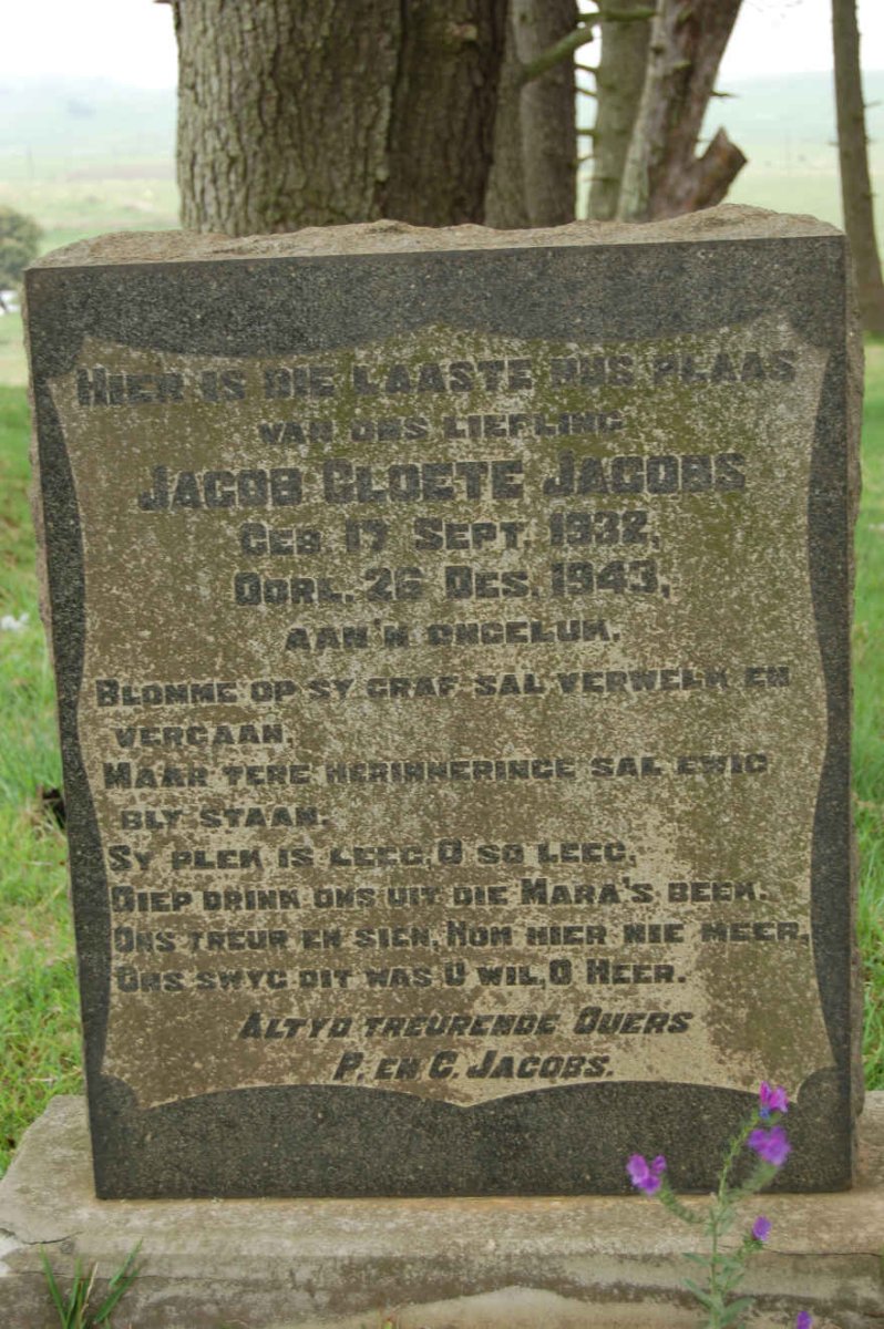 JACOBS Jacob Cloete 1932-1943