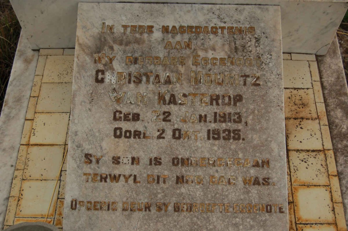 KASTEROP Christiaan Mouritz, van 1913-1935