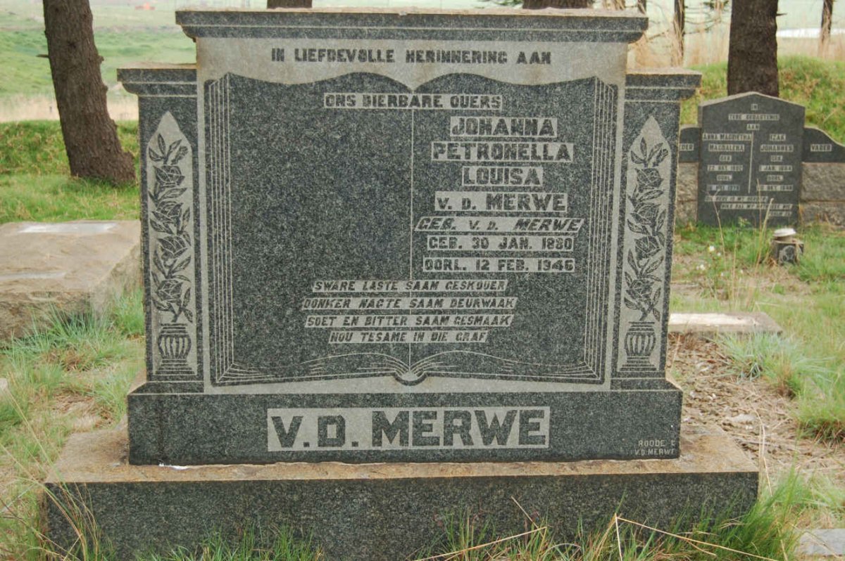MERWE Johanna Petronella Louisa, v.d. nee V.D. MERWE 1880-1946