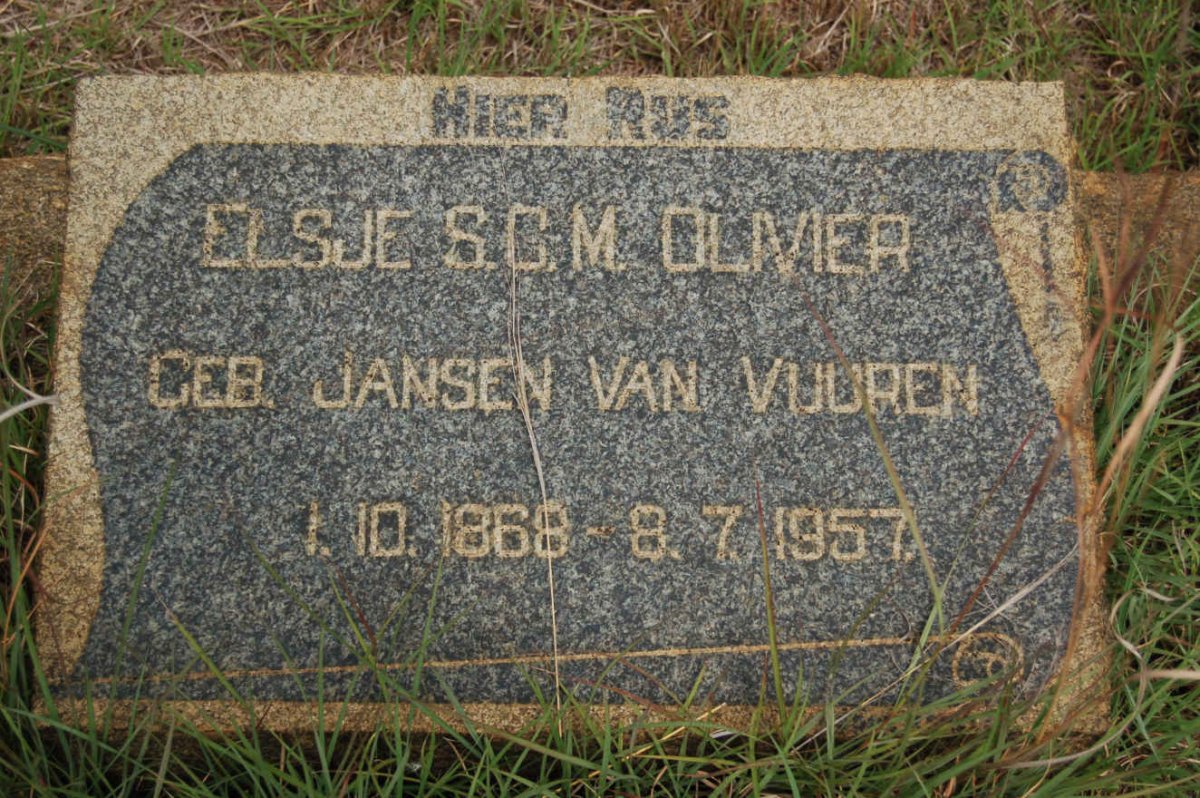OLIVIER Elsje S.C.M. nee JANSEN VAN VUUREN 1868-1957