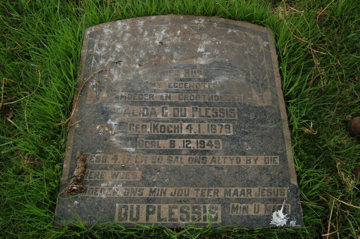 PLESSIS Alida C., du nee KOCH 1879-1949