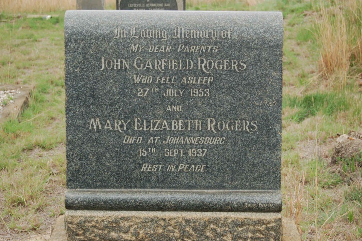 ROGERS John Garfield -1953 &amp; Mary Elizabeth -1937
