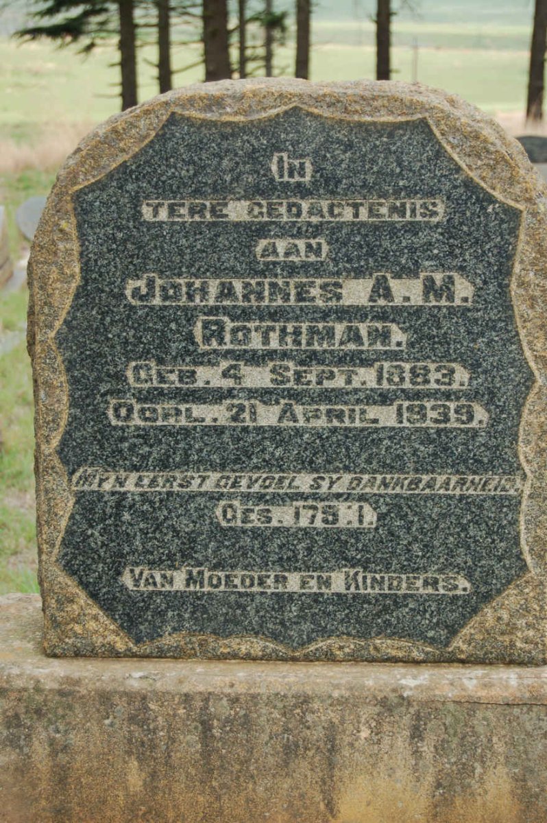 ROTHMAN Johannes A.M. 1883-1939