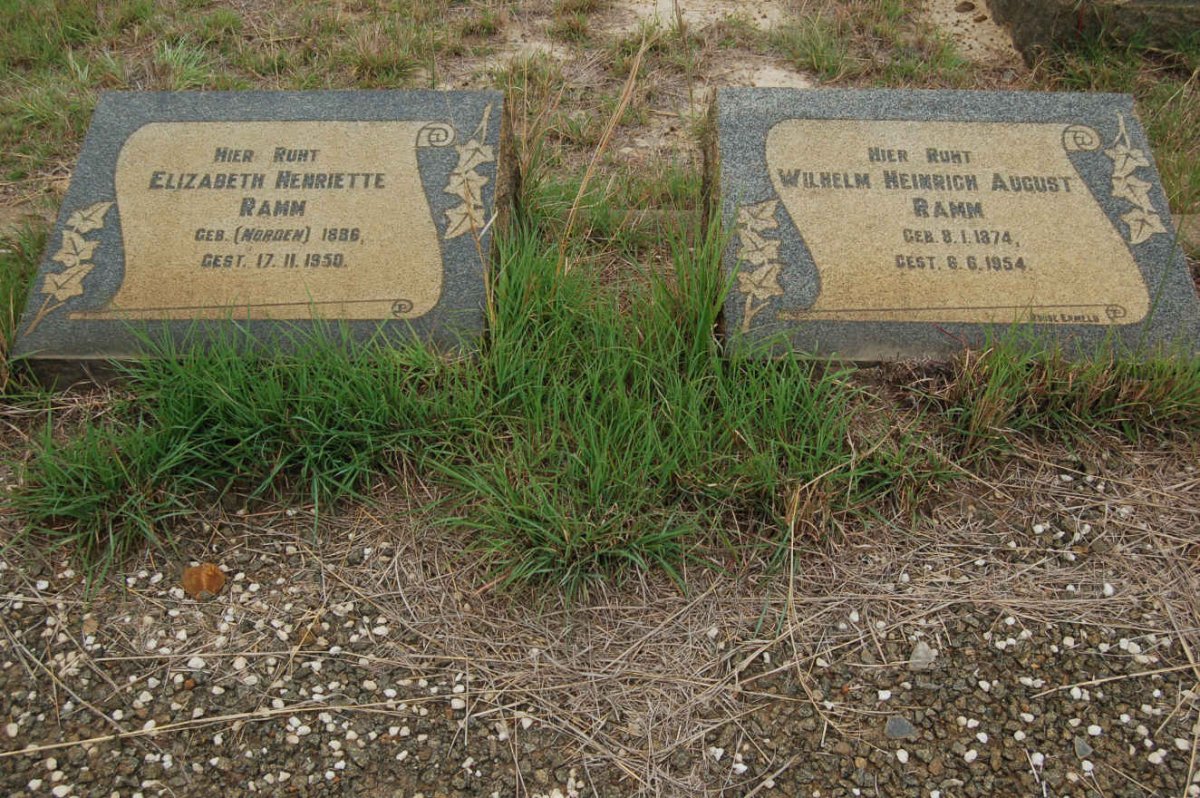RAMM Wilhelm Heinrich August 1874-1954 &amp; Elizabeth Henriette NORDEN 1886-1950