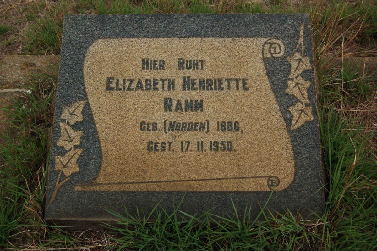 RAMM Elizabeth Henriette nee NORDEN 1886-1950