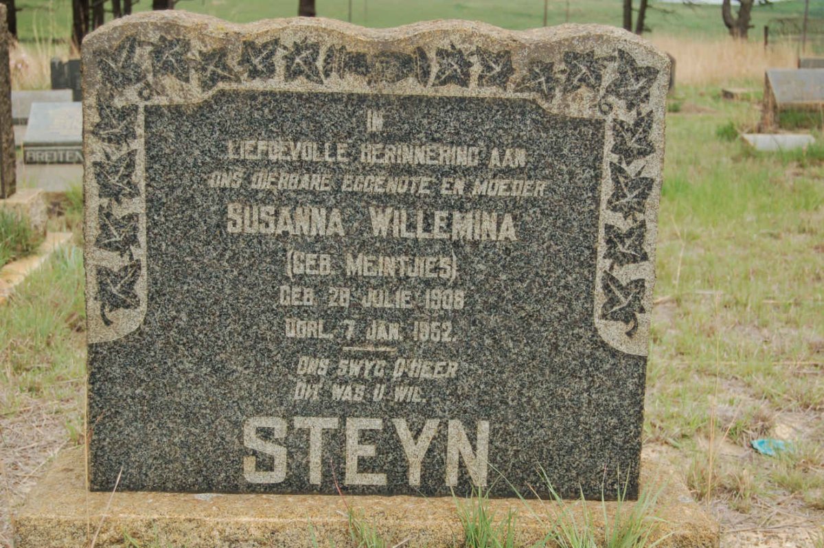 STEYN Susanna Willemina nee MEINTJIES 1906-1952