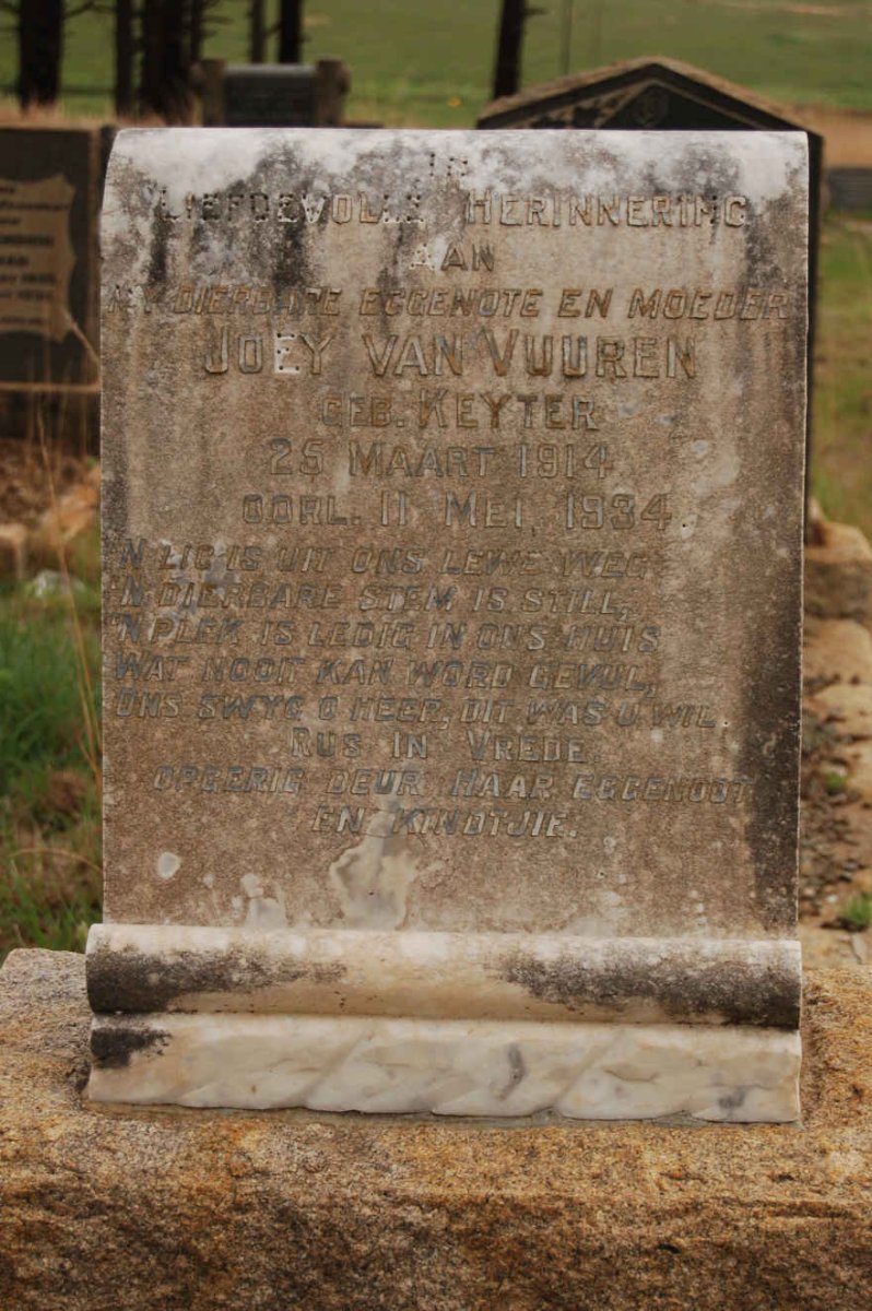 VUUREN Joey, van nee KEYTER 1914-1934
