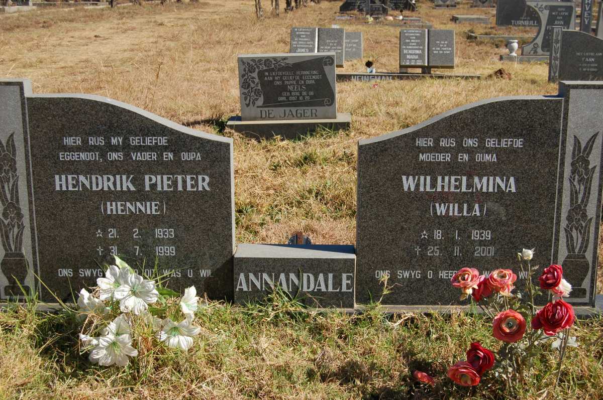 ANNADALE Hendrik Pieter 1933-1999 &amp; Wilhelmina 1939-2001