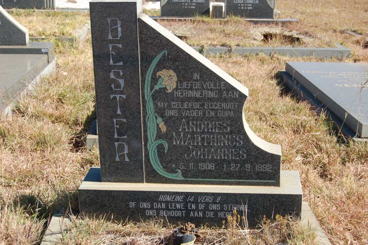 BESTER Andries Marthinus Johannes 1908-1992