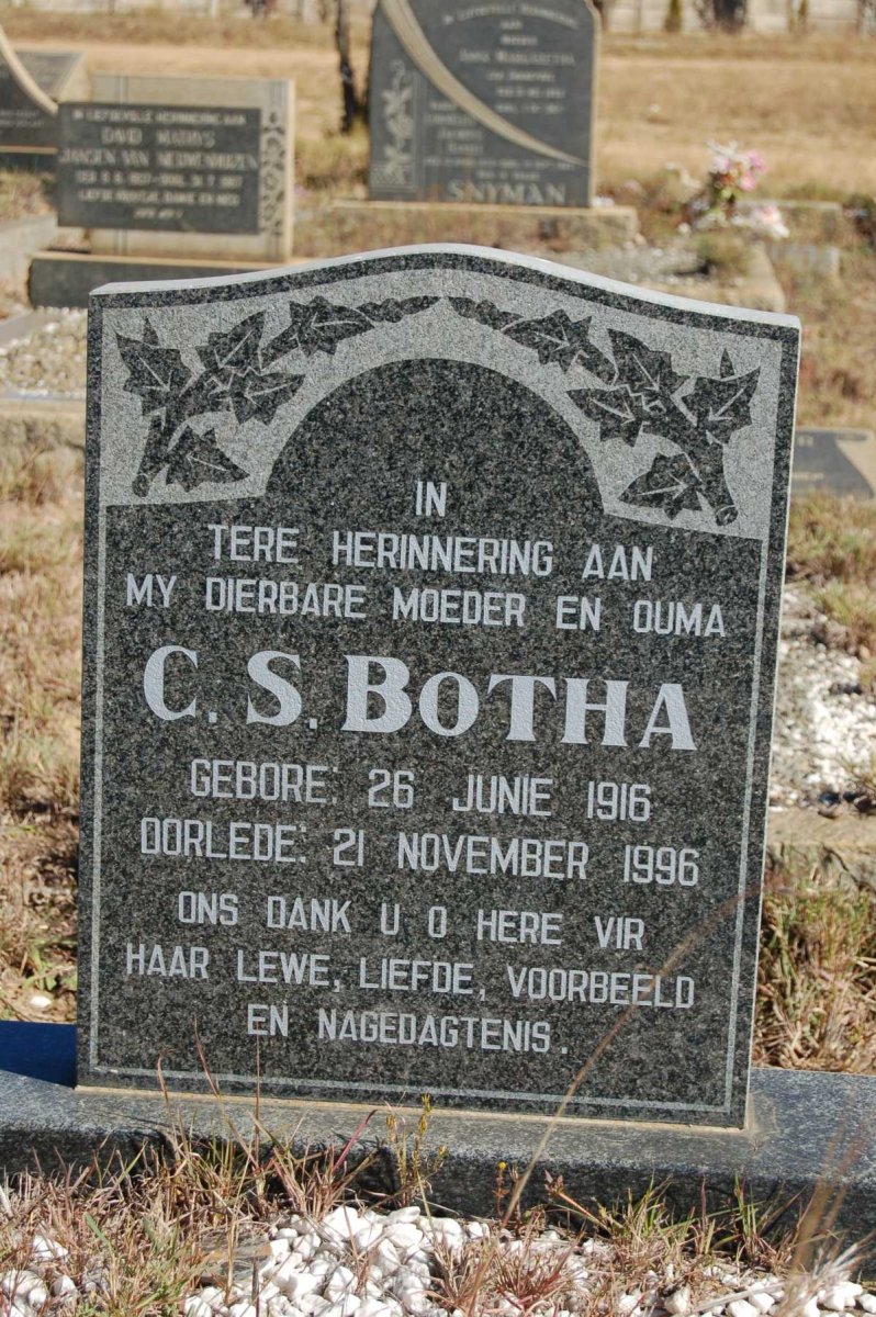 BOTHA C.S. 1916-1996