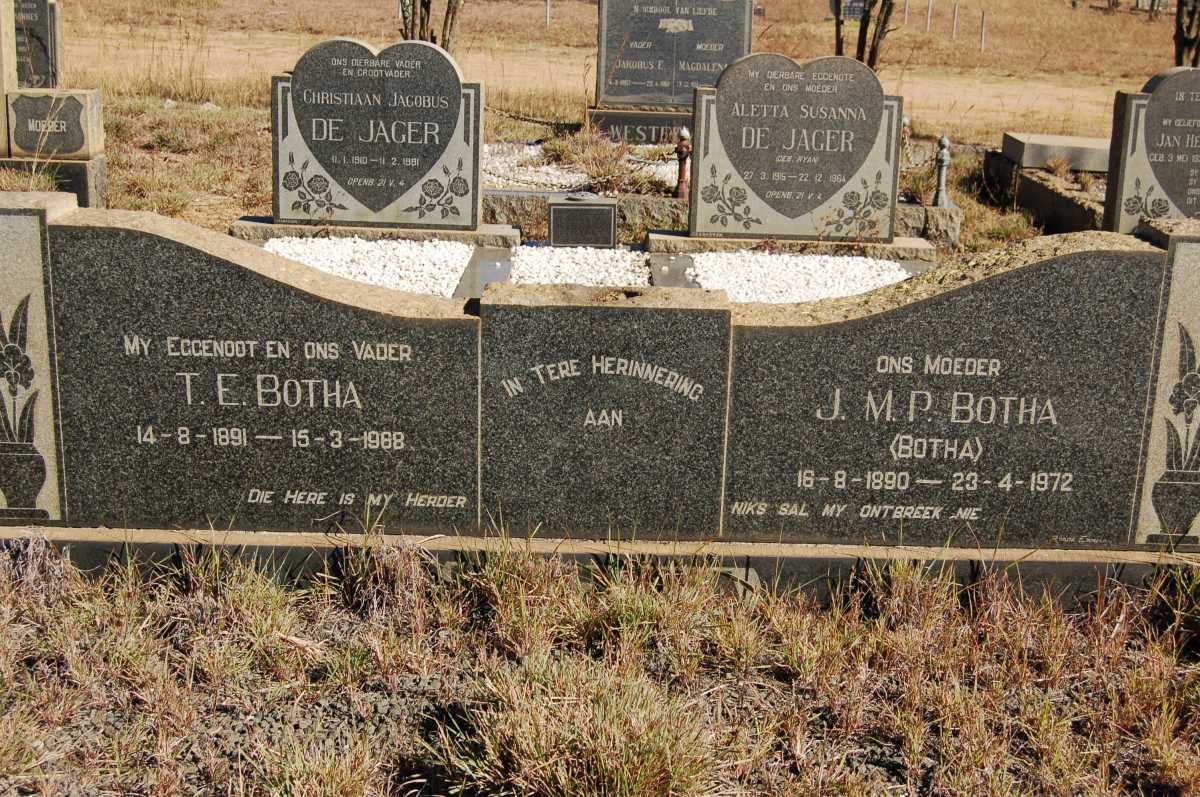 BOTHA T.E. 1891-1968 &amp; J.M.P. BOTHA 1890-1972